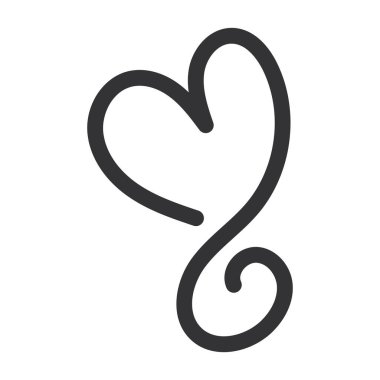 Kalp çizim simgesi El Çizim Vektörü illüstrasyonu