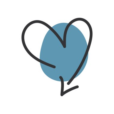 Kalp çizim simgesi El Çizim Vektörü illüstrasyonu