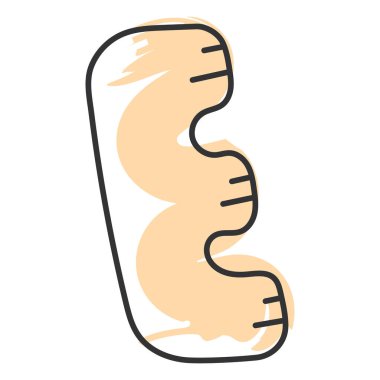 Alfabe harfi taslak simgesi El Çizim Vektörü illüstrasyonuName