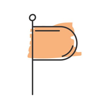 Bayrak taslak simgesi El Çizim Vektörü illüstrasyonuName