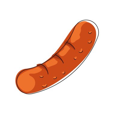 Sosis Fast Food simgesi taslak Vektör illüstrasyonu