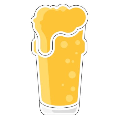 Köpük Vektör illüstrasyonlu bir bira bardağının renkli çizimi