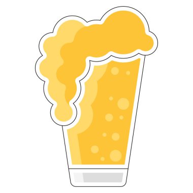 Köpük Vektör illüstrasyonlu bir bira bardağının renkli çizimi