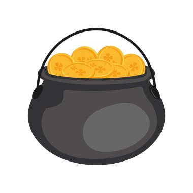 Bozuk paralı tencere St Patrick gün simgesi Vektör illüstrasyonu