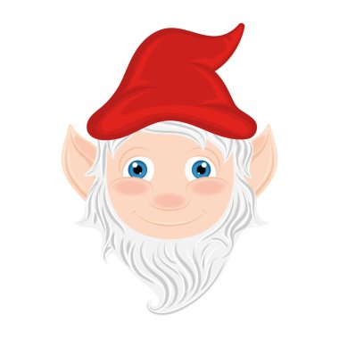 Şirin bahçe cücesi karakter çizgi film Vektör illüstrasyonu