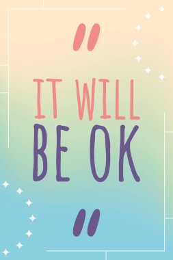 Motivasyonel metin vektörü illüstrasyonuna sahip renkli gradyan arkaplan