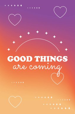 Motivasyonel metin vektörü illüstrasyonuna sahip renkli gradyan arkaplan