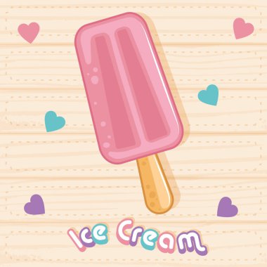 Hamur Renkli Dondurma Vektörü illüstrasyonuName