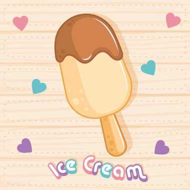 Hamur Renkli Dondurma Vektörü illüstrasyonuName