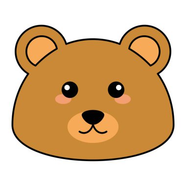 Şirin kawaii ayı emoji simgesi Vektör illüstrasyonu