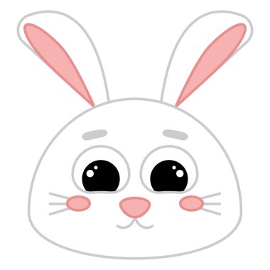 Şirin kawaii tavşan emoji ikonu Vektör illüstrasyonu