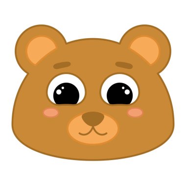 Şirin kawaii ayı emoji simgesi Vektör illüstrasyonu