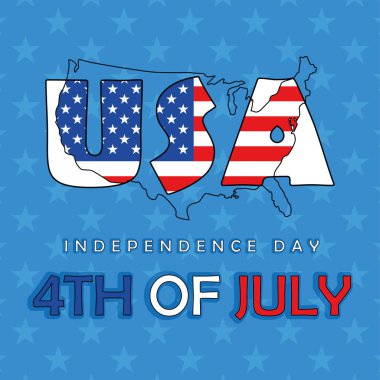 ABD 'nin 4 Temmuz Bağımsızlığı Kart Vektörü illüstrasyonu