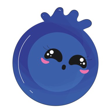 Şirin yaban mersini karakter çizgi filmi Vektör illüstrasyonu