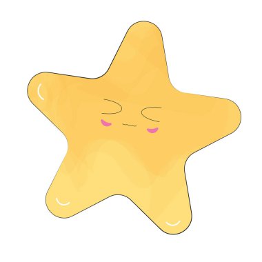 Şirin Yıldız Karakteri Çizgi film Vektör İllüstrasyonu