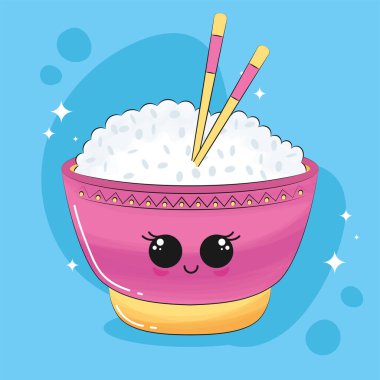 Mutlu sevimli kase çizgi film Vektör çizimi