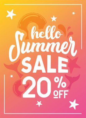 Yaz indirimi posteri. Özel teklif Vector illüstrasyonu