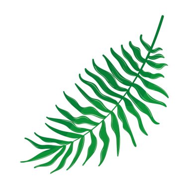 Yaprak Vektörü illüstrasyonunun renkli çizimi