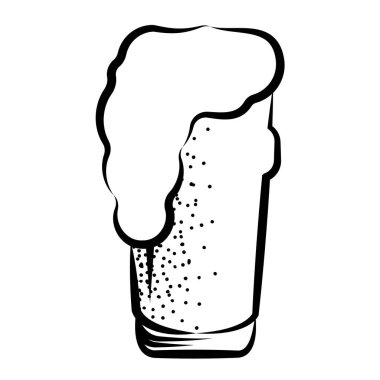 Köpük Vektör illüstrasyonlu bir bira bardağı çizimi