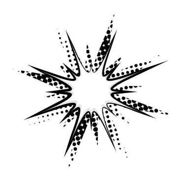 Yarım tonlu komik konuşma balonu, pop sanat tasarımları için ideal. Vektör illüstrasyonu.