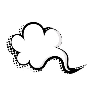 Yarım tonlu komik konuşma balonu, pop sanat tasarımları için ideal. Vektör illüstrasyonu.