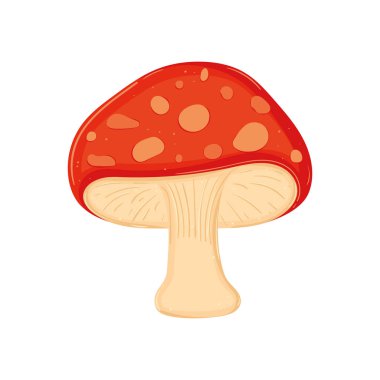 Beyaz saplı ve benekli bir mantar tasarımı Vektör illüstrasyonu