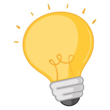 Ampul simgesi fikri ve aydınlatma kavramı vektörü illüstrasyonu