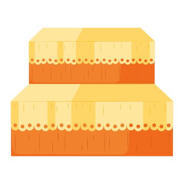 Kenar Vektörü illüstrasyonunda dekoratif kağıt kesiği olan masa örtüsü