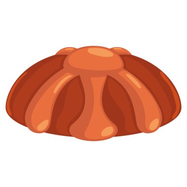 Geleneksel ölü Meksika ekmeği, parlak turuncu jöleli, Vektör illüstrasyonu