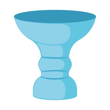 Pürüzsüz yuvarlak tabanlı dekoratif açık mavi kase ve basit tasarım, Vektör illüstrasyonu