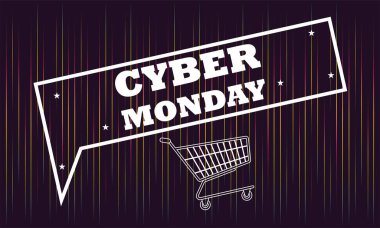 Siber Pazartesi poster indirimi Vektör illüstrasyonu