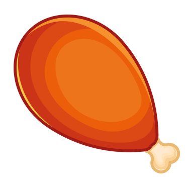 Kızarmış hindi budu, altın rengi kahverengi deri, Vektör çizimi.