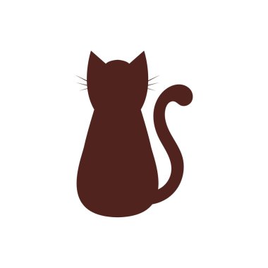 Basit bir kedi silueti, duvar sanatı ya da ev dekorasyonu için ideal. Vektör illüstrasyonu
