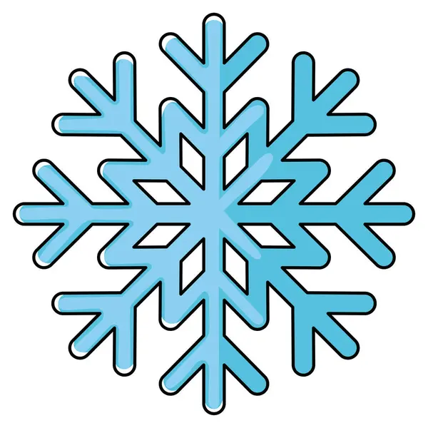 Kış tatili süsü olarak kullanılan mavi bir kar tanesinin resmi. Vektör illüstrasyonu