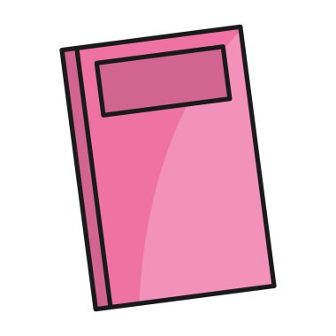 Boş etiketli modern pembe bir kitabın tasviri, akademik ya da dekoratif amaçlar için idealdir. Vektör illüstrasyonu