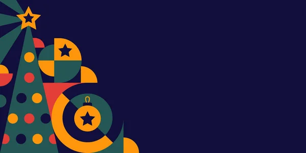 Геометричний Кордон Баугаузу Abstract Christmas Дерево Різними Формами — стоковий вектор