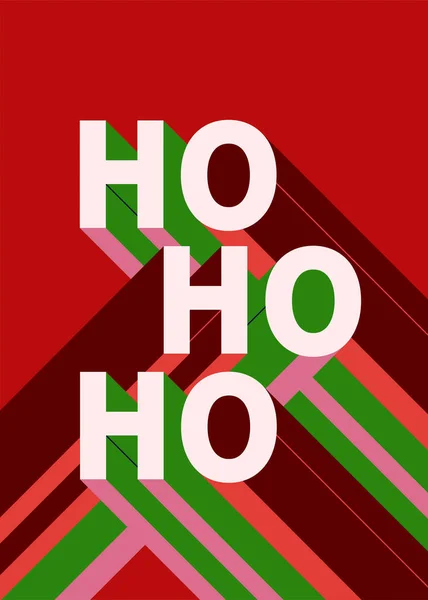 Χριστουγεννιάτικη Αφίσα Του Μποχάους Αφηρημένο Κείμενο Κόκκινο Φόντο — Διανυσματικό Αρχείο