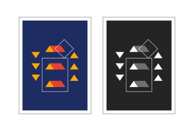 Bauhaus posteri. İki soyut dikey poster.