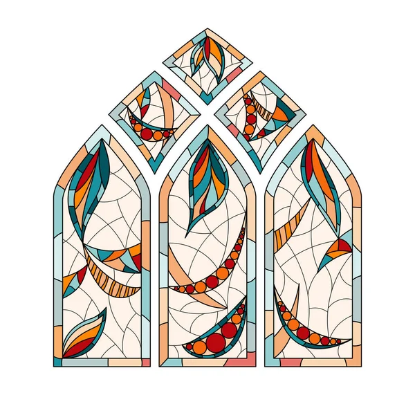 Vitraux Dans Une Église Composition Des Grands Cadres — Image vectorielle