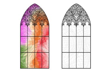 Kilise cam çalışma kâğıdı. Soyut renk penceresi.