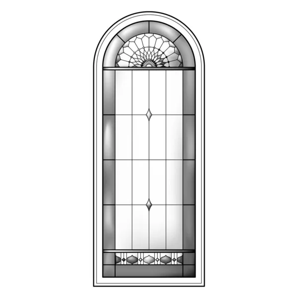 Вітраж Церковного Скла Чорний Біле Вікно — стоковий вектор