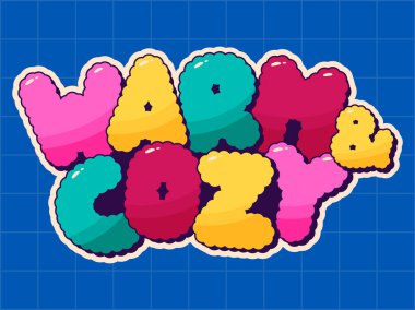 Sıcak ve samimi metin içeren renkli bir Noel çıkartması.