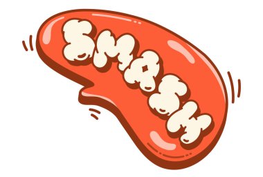 Smash World ile çizgi roman konuşma balonu. Vektör renk çizgi film illüstrasyonu.