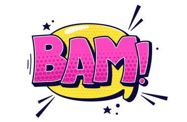 Konuşma balonu. Sarı arkaplanda mor yarım ton metin.