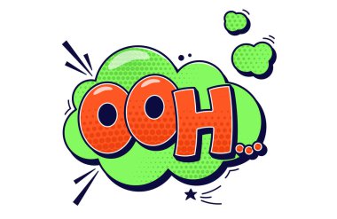 Konuşma balonu. Yeşil arkaplanda kırmızı yarım ton metin.