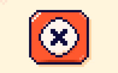 Uyarı işareti 8 bit biçiminde çizildi.