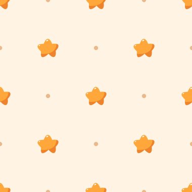 Sarı yıldızlı ve daireli kusursuz Bohem bebek deseni.