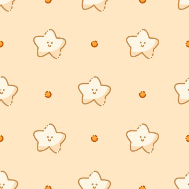 Şirin yıldızlar ve dairelerle boho renklerinde kusursuz desen.