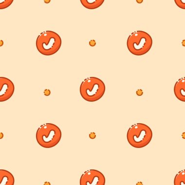 Pastel renklerle çizilmiş işaretli kusursuz Kawaii deseni. 