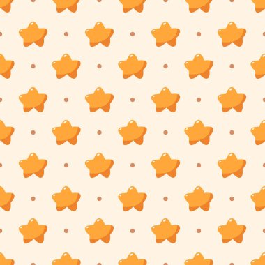 Sarı yıldızlı ve daireli kusursuz Bohem bebek deseni.